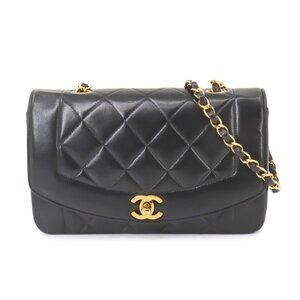CHANEL Diana Matelasse 22 Chain Shoulder Bag Leather A01164 Vintage 90257016